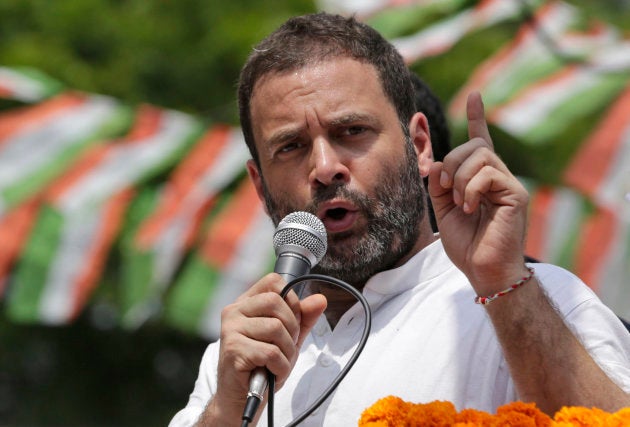 Congress party Vice President Rahul Gandhi speaks during a roadshow in Allahabad, India, Thursday, Sept. 15, 2016.