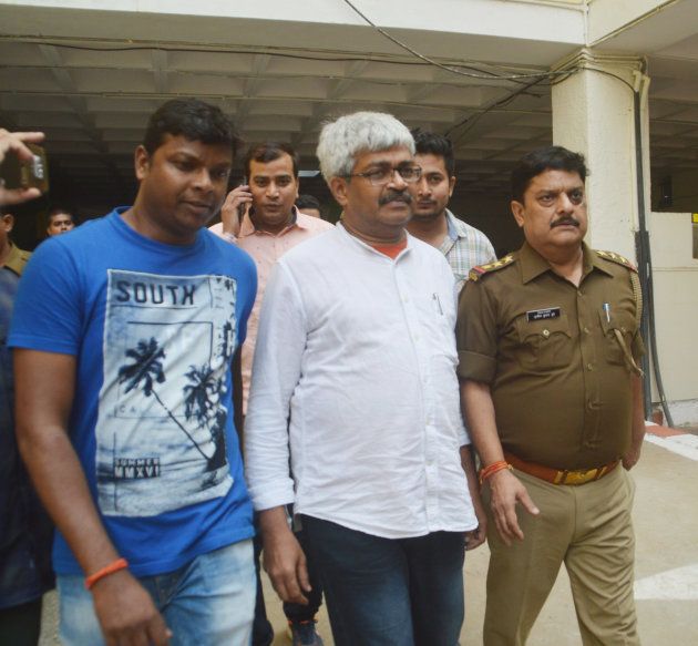 Former BBC Journalist Vinod Verma was arrested by the Chhattisgarh police from his Ghaziabad residence early Friday morning on the charge of him blackmailing a Chhattisgarh Minister with a sex CD, on October 27, 2017 in Ghaziabad.