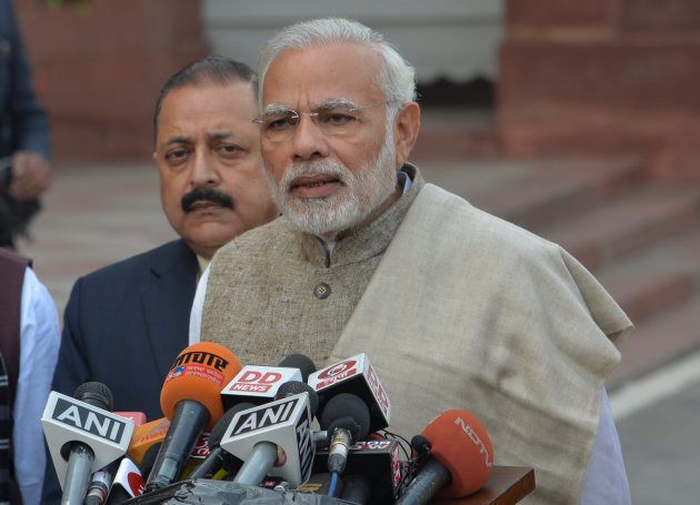 Prime Minister Narendra Modi on the first day of the winter session of Parliament in New Delhi.