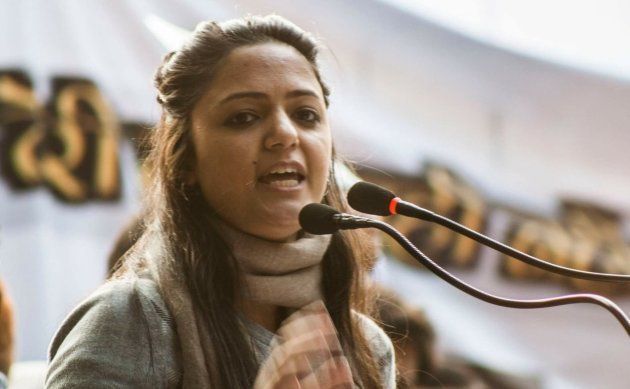 Shehla Rashid speaks at the Yuva Hunkar Rally in New Delhi on 9 January, 2018.
