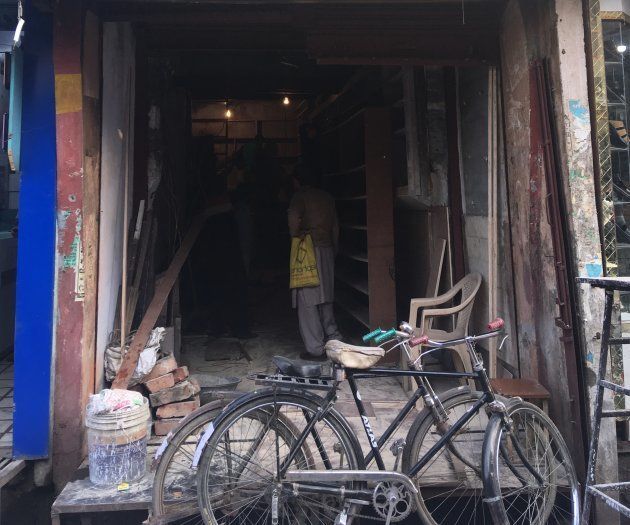 Sherwani Boot House was torched in the communal violence that erupted in Kasganj.