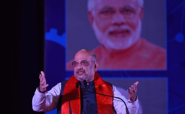 BJP President Amit Shah during an interactive session in Bengaluru on April 19, 2018.