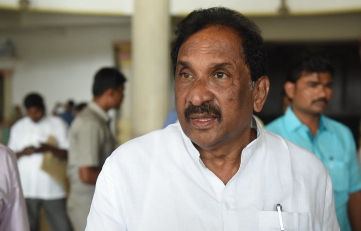 Minister of Development and Planning KJ George on March 23, 2018 in Bengaluru, India.