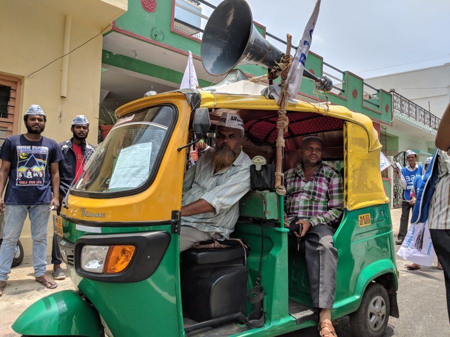 Mohammad Javeed has volunteered his auto for the AAP Karnataka campaign.