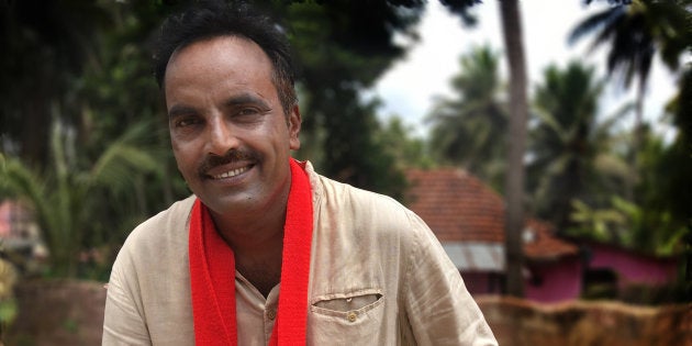Muneer Katipalla, Communist Party of India (Marxist) candidate, campaigning in Mannur, Karnataka in May, 2018.