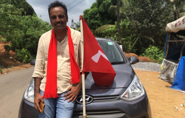 Muneer Katipalla, CPI (M) candidate, campaigning in Mannur, Karnataka in May, 2018.