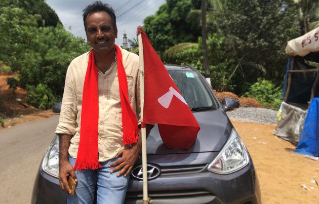 Muneer Katipalla, CPI (M) candidate, campaigning in Mannur, Karnataka in May, 2018.