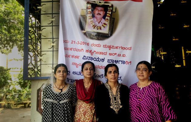 Vinayak Baliga's sisters at their home in Mangalore in May, 2018.