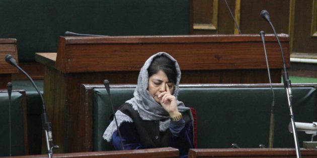 Mehbooba Mufti during the Budget Session in Legislative Assembly, on January 16, 2017 in Jammu, India.