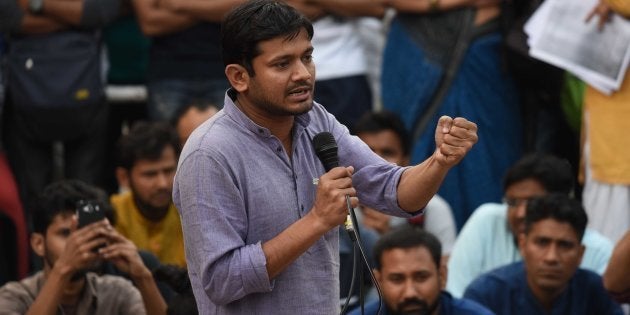 NEW DELHI, INDIA - MARCH 7: Jawaharlal Nehru University Students Union President Kanhaiya Kumar speaks at the JNU Campus, on March 7, 2016 in New Delhi, India.