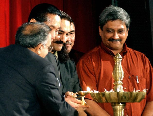 Parrikar (right), actor Aamir Khan and others at the inaugural ceremony of the IFFI in 2004.