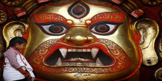 Depiction of Indra, Hindu god of rain and heaven.