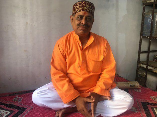 Santosh Dubey, a prime accused in the Babri demolition case, at his home in Ayodhya in November, 2018.