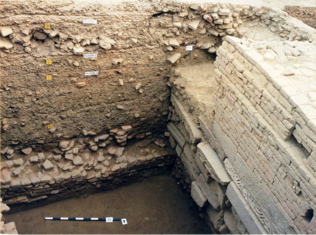The excavated western wall.