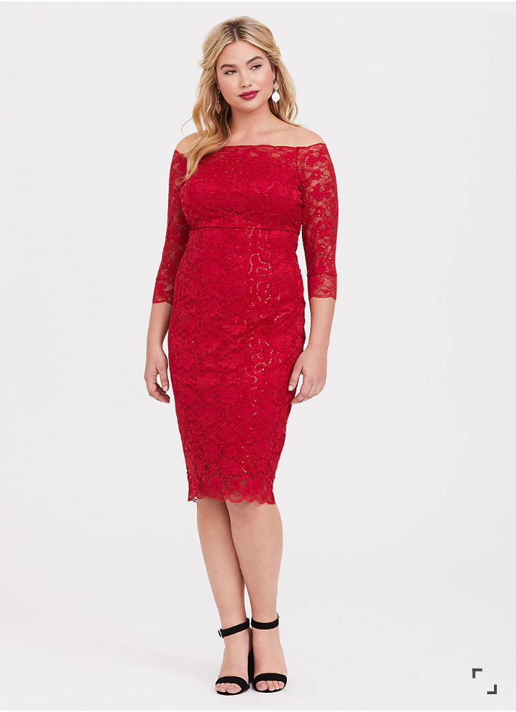 Plus size red hot sale holiday dress