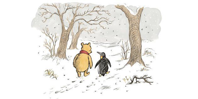 Winnie-the-Pooh & Penguin, from The Best Bear in All the World, illustrated by Mark Burgess.