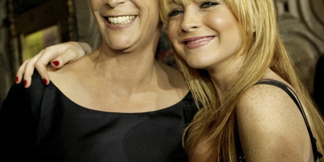 Co-stars Jamie Lee Curtis (L) and Lindsay Lohan arrive for the worldpremiere of the film