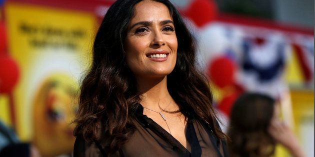 Cast member Salma Hayek poses at the premiere for the movie