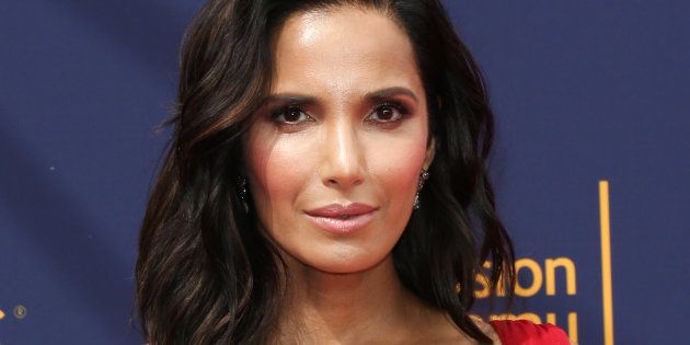 LOS ANGELES, CA - SEPTEMBER 09: Actress / Author Padma Lakshmi attends the 2018 Creative Arts Emmy Awards - Day 2 at the Microsoft Theater on September 9, 2018 in Los Angeles, California. (Photo by Paul Archuleta/FilmMagic)