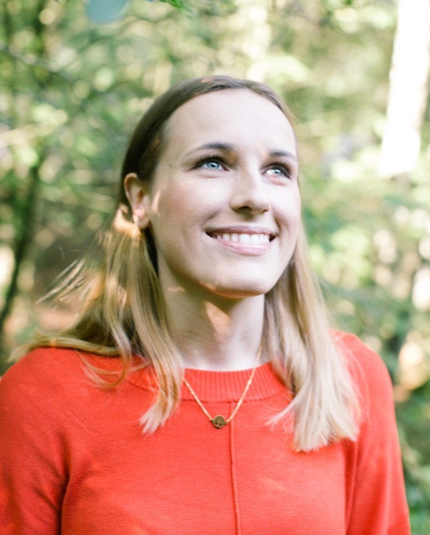 The author photographed in the woods in the Netherlands during the retreat.