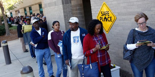 People lined up to vote early in Charlotte, North Carolina.
