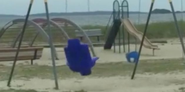 A viral video shows a single swing being tossed around at a Rhode Island park, leading some to suggest that it's the work of a ghost.