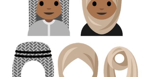 A depiction of the potential hijab emoji.