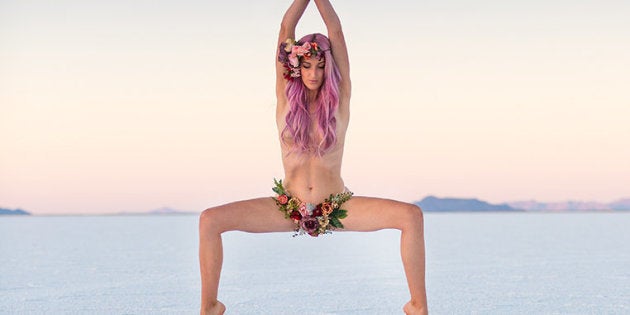 Heidi Williams posing in the Bonneville Salt Flats in Utah.