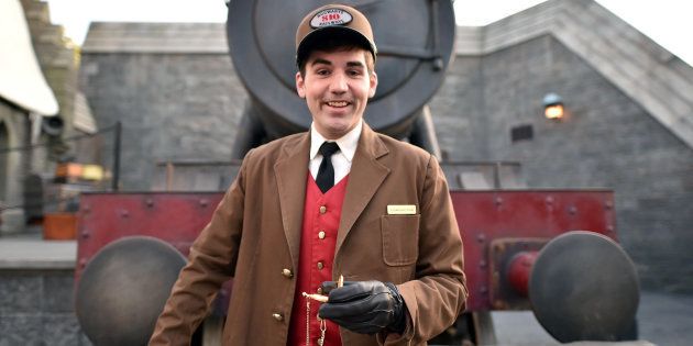UNIVERSAL CITY, CALIFORNIA - APRIL 05: UNIVERSAL STUDIOS HOLLYWOOD -- Wizarding World of Harry Potter Attraction Opening -- Pictured: Hogwarts Express train conductor attends the opening of the 'Wizarding World of Harry Potter' at Universal Studios Hollywood on April 5, 2016. NUP_173164 (Photo by: Mike Windle/Universal Studios/NBCU Photo Bank) (Photo by Mike Windle/Universal Studios/NBC via Getty Images)
