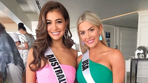 Australia’s Miss Universe entry, Francesca Hung, with Miss USA Sarah Rose Summers (Photo: Francesca Hung via Instagram)