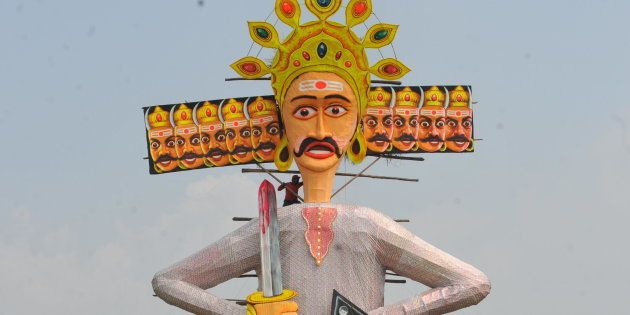 An effigy of Ravana in Indore. (Photo by Shankar Mourya/Hindustan Times via Getty Images)