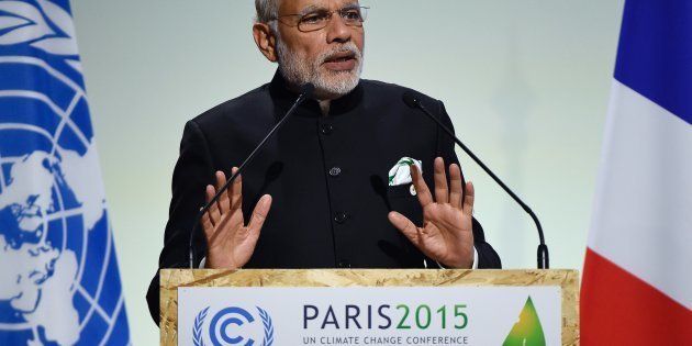 Indian Prime Minister Narendra Modi speaks at COP21 on Nov. 30, 2015.