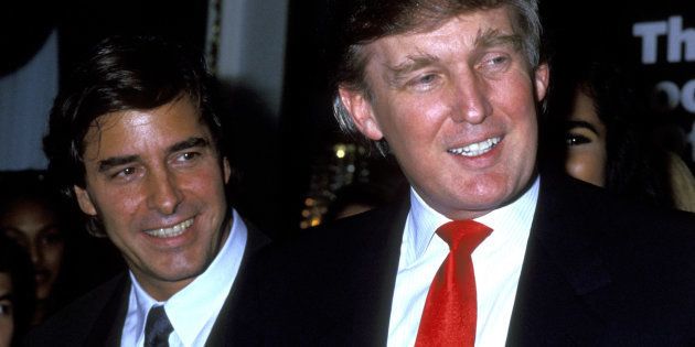 Donald Trump (right) pictured with modeling agent John Casablancas in 1991. One woman said she attended a dinner with both men in 1996, where Trump looked up models' skirts and commented on their underwear.
