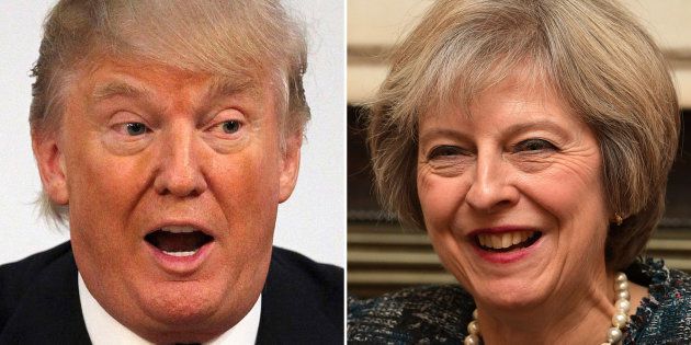 File photos of Donald Trump and Theresa May, as May has had her second phone conversation with Trump since his election as US president, agreeing that their national security advisers will meet in the US before the end of the year.