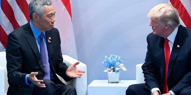 President Trump's personal Instagram account confused Singapore's Prime Minister Lee Hsien Loong, pictured left, with Indonesian President Joko Widodo.