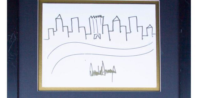 Donald Trump Signed Drawing of the New York City Skyline