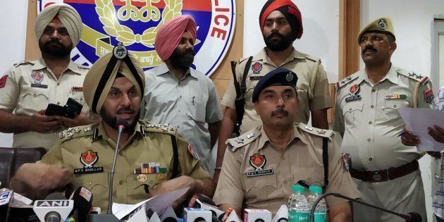 Jalandhar police commissioner Gurpreet Singh Bhullar at a press conference on Wednesday.