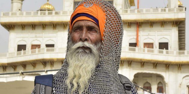 AMRITSAR, INDIA - JUNE 6: Sikh radical activists attending the 33rd anniversary of Operation Blue Star at Akal Takht Sahib, Golden Temple, on June 6, 2017 in Amritsar, India. (Photo by Gurpreet Singh/Getty Images)