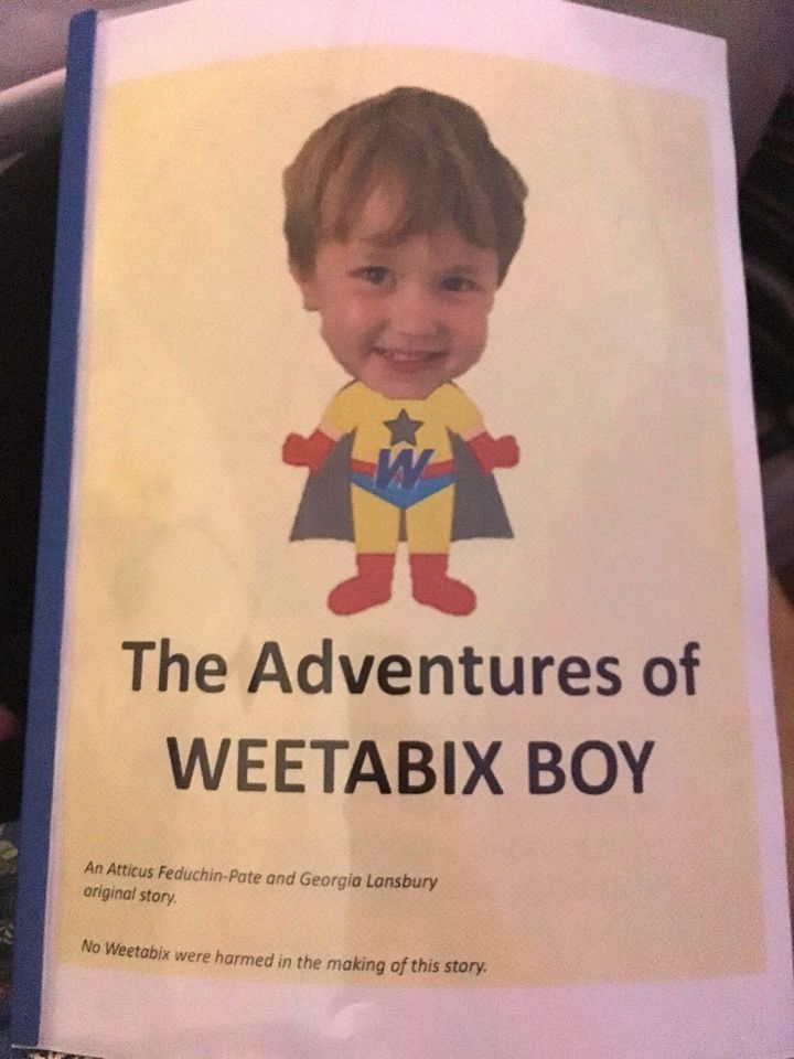 The Adventures Of Weetabix Boy - a book Georgia made for Atticus.