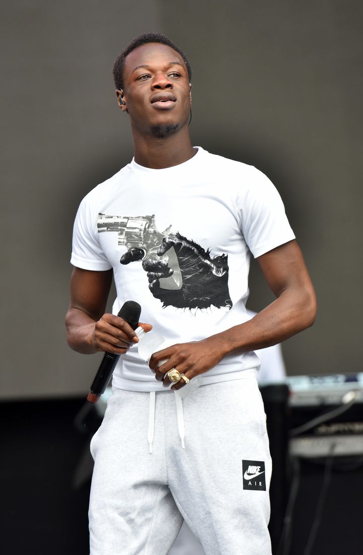 J Hus on stage at Reading festival