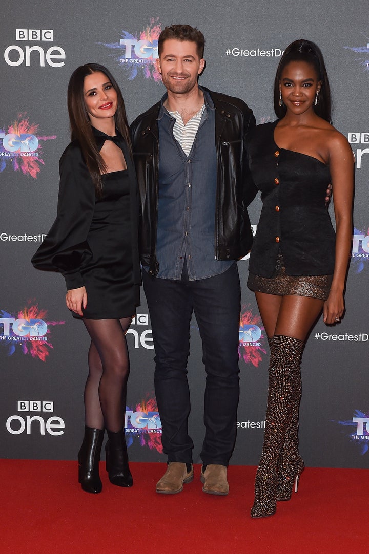 Cheryl with fellow dance captains Matthew Morrison and Oti Mabuse