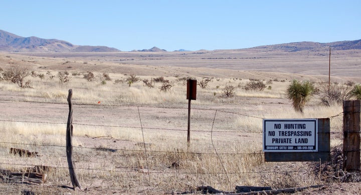 This Jan. 20, 2012, file photo, near Cloverdale in New Mexico's Bootheel region, shows a gated part of the Diamond A Ranch an