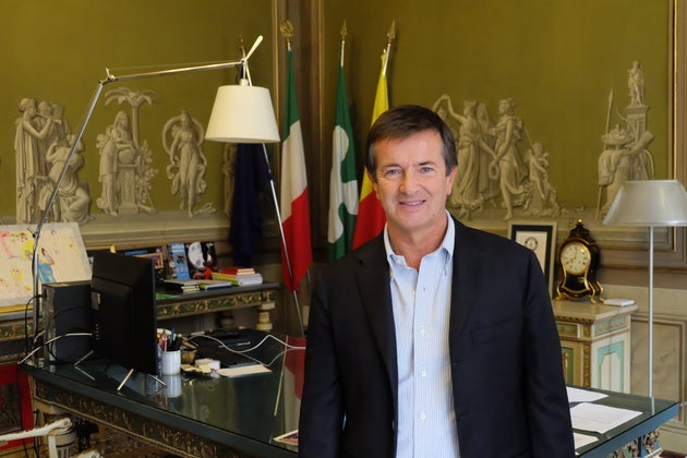 Giorgio Gori, Bürgermeister von Bergamo, in seinem Büro.