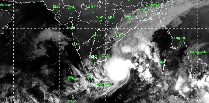 Under the impact of Cyclone Phethai, heavy to very heavy rainfall along the coast of Andhra Pradesh.