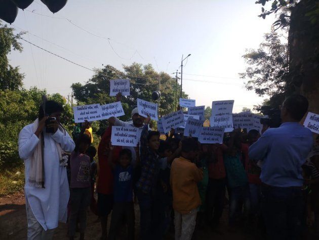 Demonstrators Protest the Unveiling Of the Sadar Patel Statue in Gujarat