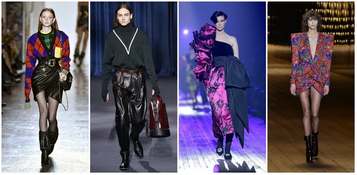 Versace, Givenchy, Marc Jacobs and Saint Laurent (pictured left to right), all showed off 1980s-inspired fashion in recent shows.