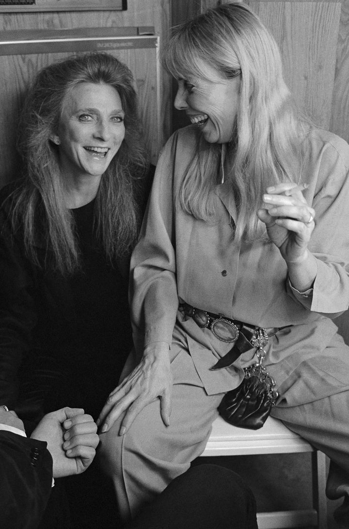 Judy Collins and Joni Mitchell at the Troubadours of Folk Festival in 1993.