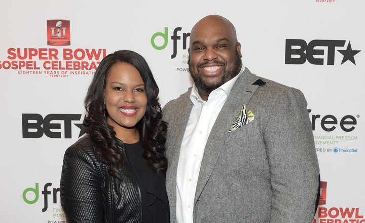 Aventer Gray and John Gray at Lakewood Church in February 2017. In a Facebook Live video on Dec. 13, he said he "won’t ask permission from anybody" to honor his family.