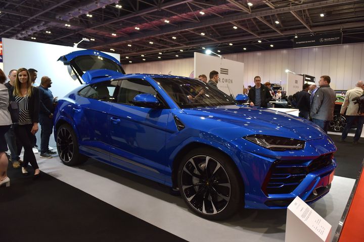 A Lamborghini Urus SUV, displayed at the London Motor Show in May, typically sells for $240,000 or more with options.