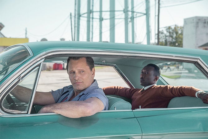 Tony “Lip” Vallelonga. (Viggo Mortensen) and Don Shirley (Mahershala Ali) in "Green Book."